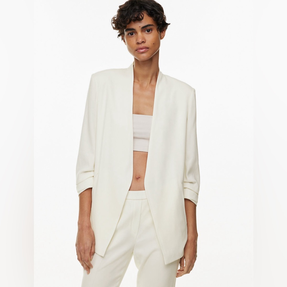Aritzia Cream Open-Front Blazer Jacket